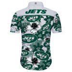 New York Jets Hawaiian Shirt Tropical Flower Short Sleeve