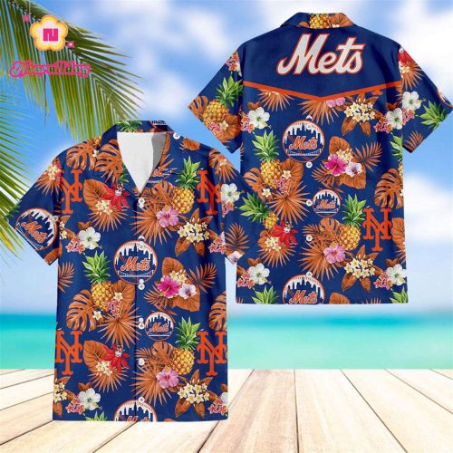 New York Mets Pineapple Tropical Hawaiian Shirt – Official MLB Merchandise