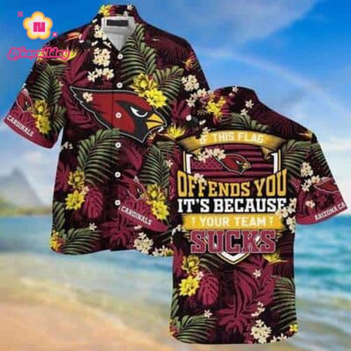 NFL Arizona Cardinals Hawaiian Shirt Funny If This Flag Offends You Beach Gift For Friend