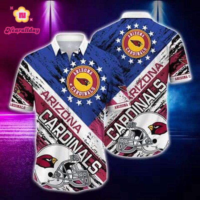 NFL Arizona Cardinals Hawaiian Shirt Helmet Gift For Football Fans
