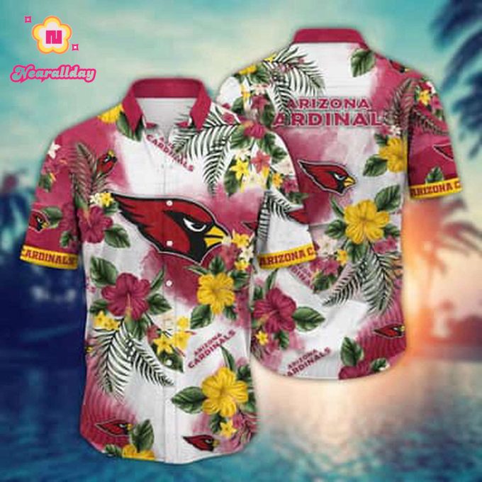NFL Arizona Cardinals Hawaiian Shirt Hibiscus Pattern Gift For Sport Dad