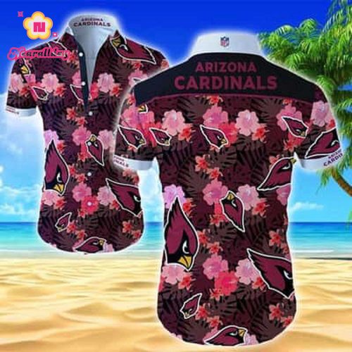 NFL Arizona Cardinals Hawaiian Shirt Tropical Flower Pattern Beach Lovers Gift