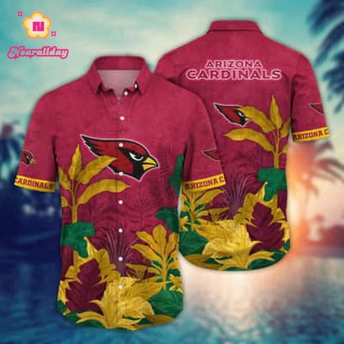 NFL Arizona Cardinals Hawaiian Shirt Tropical Pattern Beach Gift For Dad