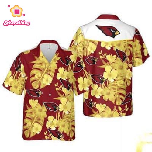 NFL Arizona Cardinals Hawaiian Shirt Tropical Pattern Summer Beach Gift