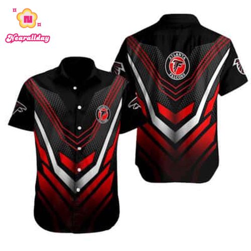 NFL Atlanta Falcons Hawaiian Shirt Black Aloha Football Gift For Dad