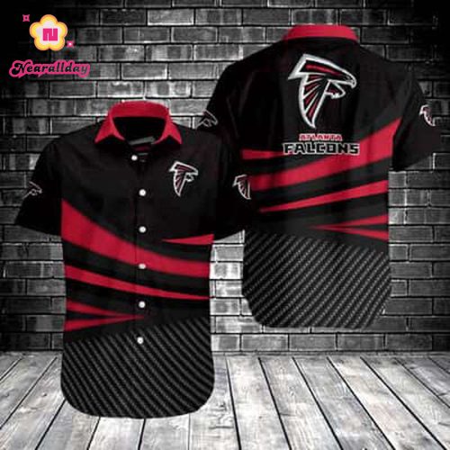 NFL Atlanta Falcons Hawaiian Shirt Black Aloha Gift For Football Fans