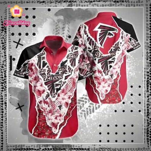 NFL Atlanta Falcons Hawaiian Shirt Flower Pattern Gift For Beach Lovers