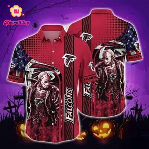 NFL Atlanta Falcons Hawaiian Shirt Jason Voorhees Friday The 13th Summer Beach Gift