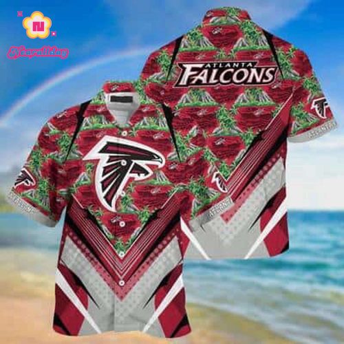 NFL Atlanta Falcons Hawaiian Shirt Mountains And Trees Pattern Beach Lovers Gift