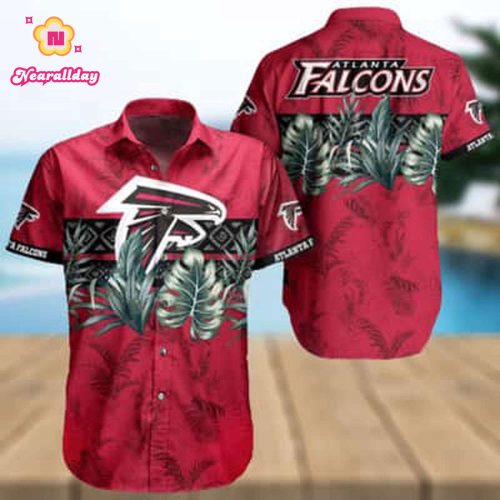 NFL Atlanta Falcons Hawaiian Shirt Palm Leaves Pattern Trendy Summer Gift