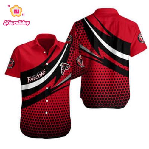 NFL Atlanta Falcons Hawaiian Shirt Red Aloha Football Gift For Adults