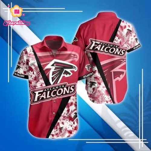 NFL Atlanta Falcons Hawaiian Shirt Tropical Flower Pattern Summer Aloha