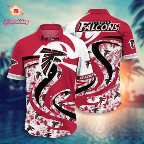 NFL Atlanta Falcons Hawaiian Shirt Tropical Flower Summer Aloha Beach Gift For Him