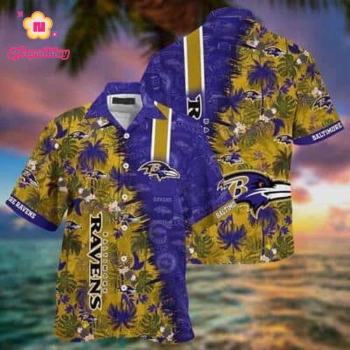 NFL Baltimore Ravens Hawaiian Shirt Beach Aloha Gift For Football Players