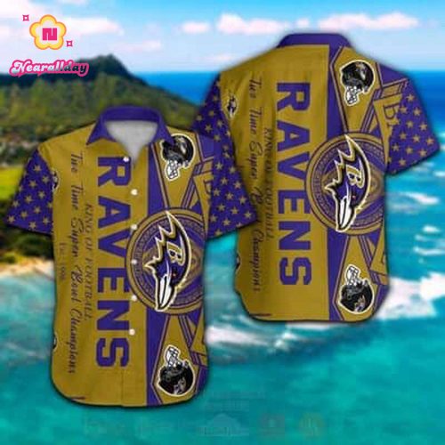NFL Baltimore Ravens Hawaiian Shirt King Of Football The Time Super Bowl Champions