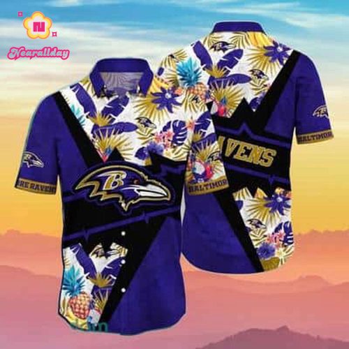 NFL Baltimore Ravens Hawaiian Shirt Practical Beach Gift For Him