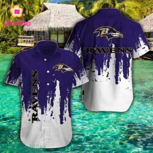 NFL Baltimore Ravens Purple And White Hawaiian Shirt For Summer Lovers