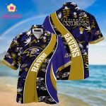 NFL Baltimore Ravens Purple Gold Hawaiian Shirt Aloha Shirt