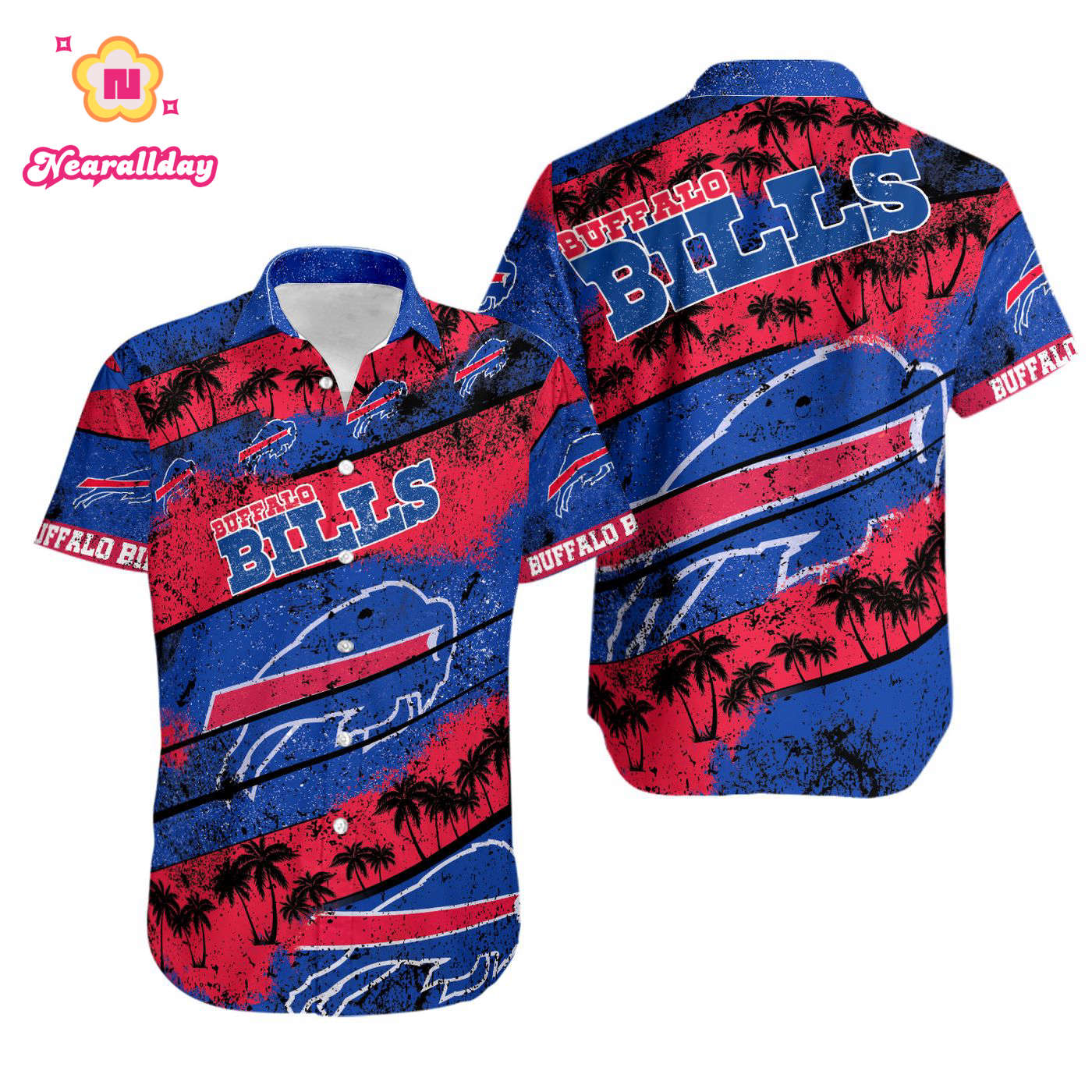 NFL Buffalo Bills Blue Red Coconut Tree Hawaiian Shirt Men & Women Aloha Shirt NFL Buffalo Bills Blue Red Coconut Tree Hawaiian Shirt Men & Women Aloha Shirt