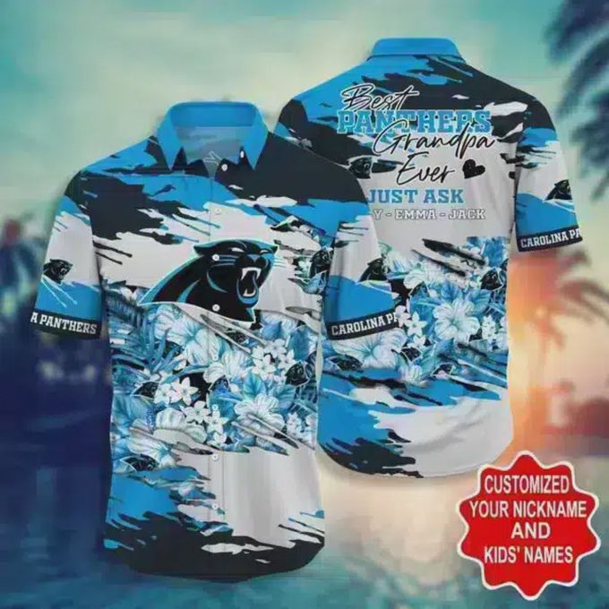 NFL Carolina Panthers Hawaiian Shirt Short 2
