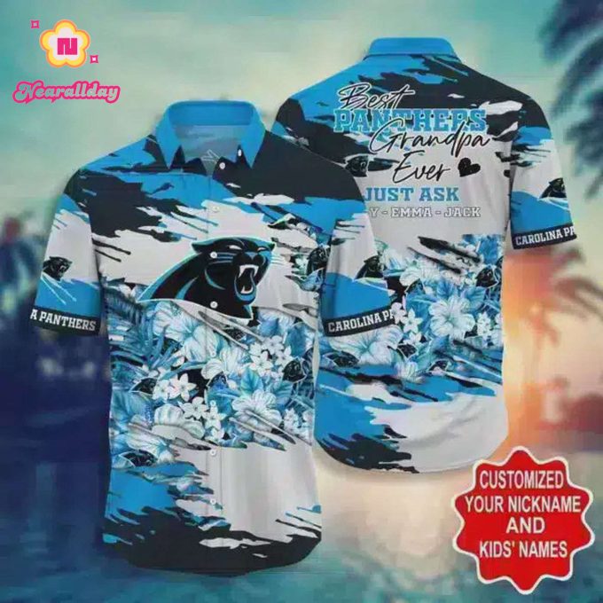 NFL Carolina Panthers Hawaiian Shirt Short 2