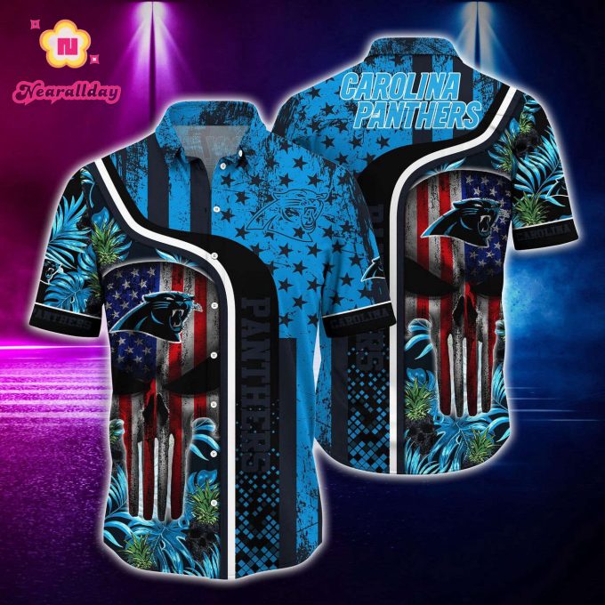 NFL Carolina Panthers Hawaiian Shirt Short 3