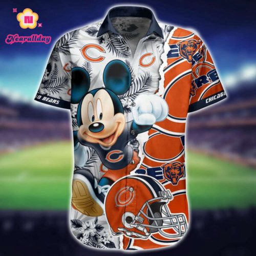 NFL Chicago Bears Hawaiian Shirt Short Mickey All over print