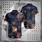 NFL Chicago Bears Hawaiian Style Shirt Short SKull All over print