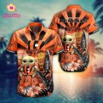 NFL Cincinnati Bengals Baby Yoda Orange Hawaiian Shirt Men & Women Aloha Shirt