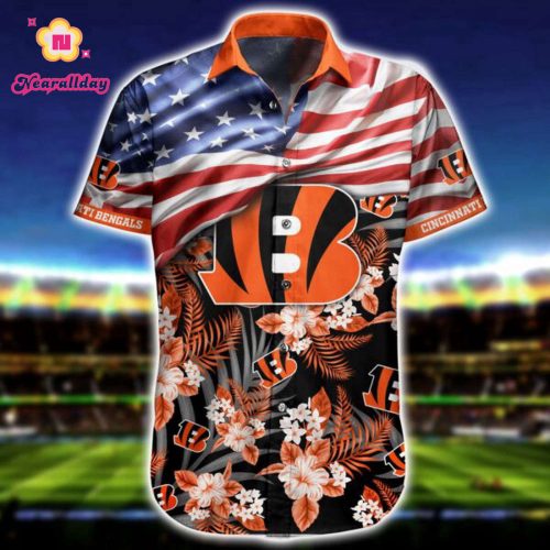 NFL Cincinnati Bengals Hawaiian Shirt Short Flag