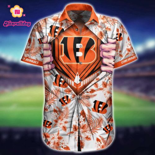 NFL Cincinnati Bengals Hawaiian Shirt Short For Fans 02