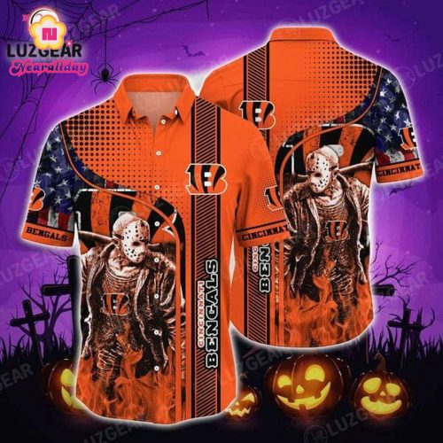 NFL Cincinnati Bengals Jason Voorhees Halloween Hawaiian Shirt Aloha Shirt