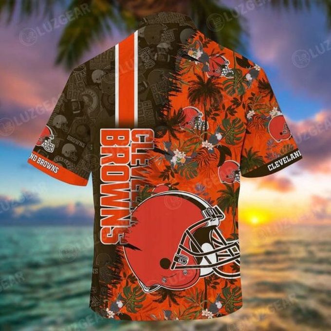 NFL Cleveland Browns Coconut Tree Orange Hawaiian Shirt Aloha Shirt