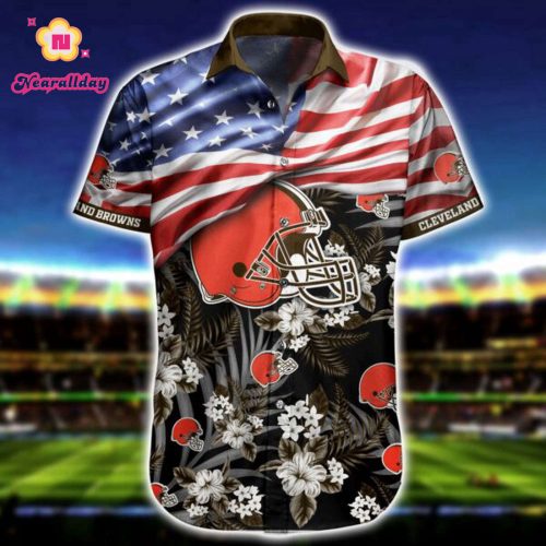 NFL Cleveland Browns Hawaiian Shirt Short Flag