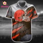 NFL Cleveland Browns Hawaiian Shirt Short For Fans 02 NFL Cleveland Browns Hawaiian Shirt Short For Fans 02