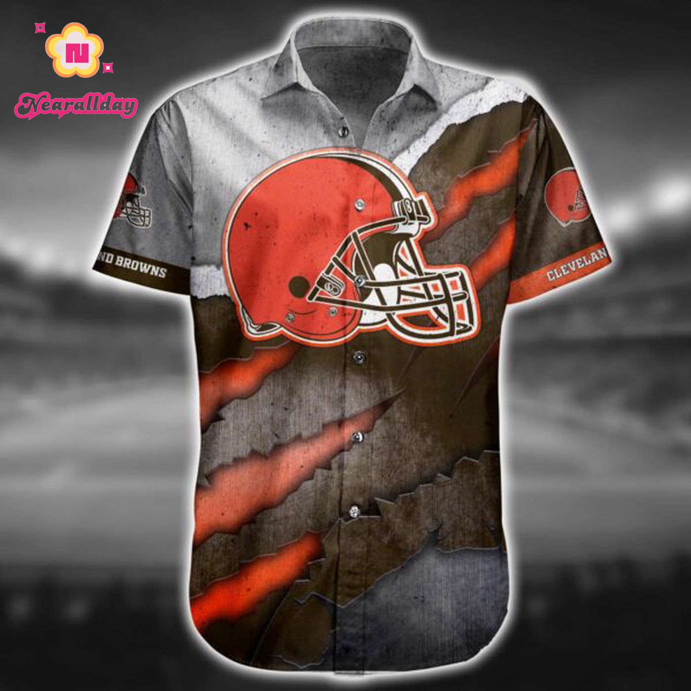 NFL Cleveland Browns Hawaiian Shirt Short For Fans 02 NFL Cleveland Browns Hawaiian Shirt Short For Fans 02