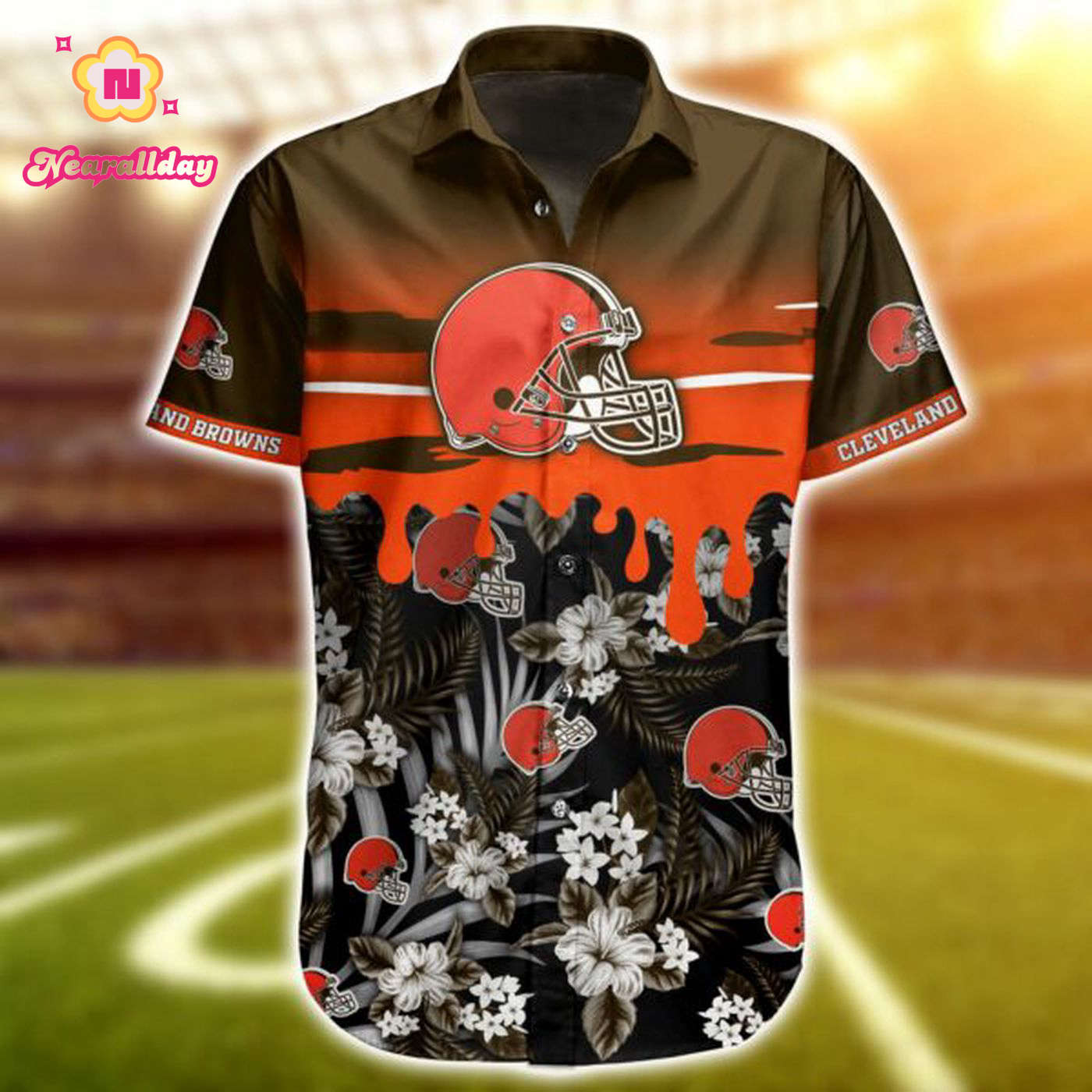 NFL Cleveland Browns Hawaiian Shirt Short Summer Trending 02 NFL Cleveland Browns Hawaiian Shirt Short Summer Trending 02