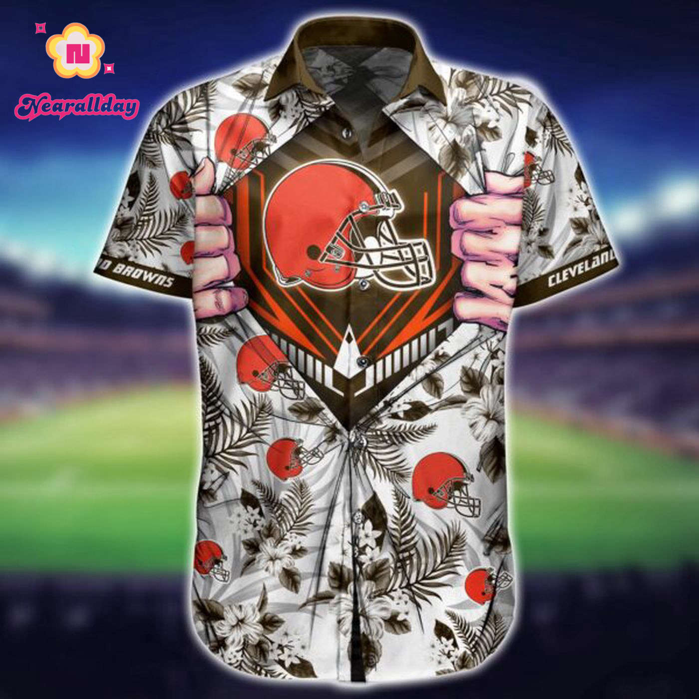 NFL Cleveland Browns Hawaiian Shirt Short NFL Cleveland Browns Hawaiian Shirt Short