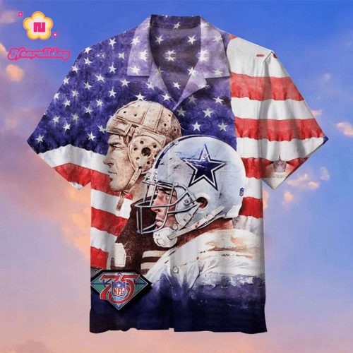 NFL Dallas Cowboys American Flag Hawaiian Shirt Aloha Shirt