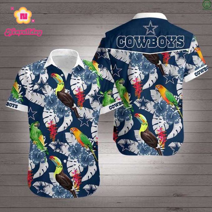 NFL Dallas Cowboys Parrots and Toucans Hawaiian Shirt