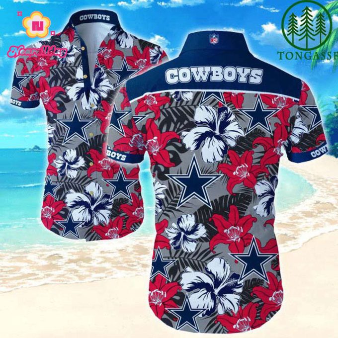 Nfl Dallas Cowboys Tropical Flower Hawaiian Shirt