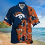 NFL Denver Broncos Navy Blue Orange Hawaiian Shirt Men & Women Aloha Shirt