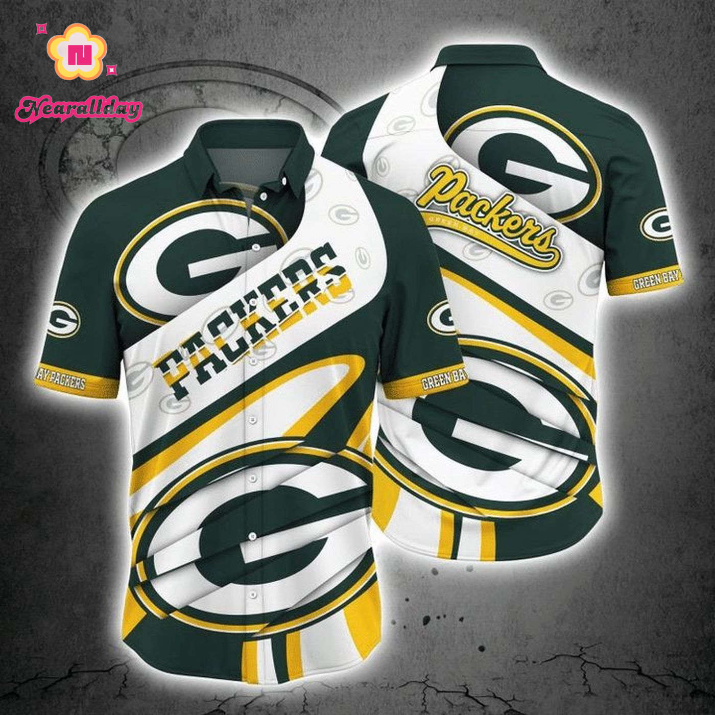 NFL Green Bay Packers New White Fashion Hawaiian Shirt Men & Women Aloha Shirt NFL Green Bay Packers New White Fashion Hawaiian Shirt Men & Women Aloha Shirt