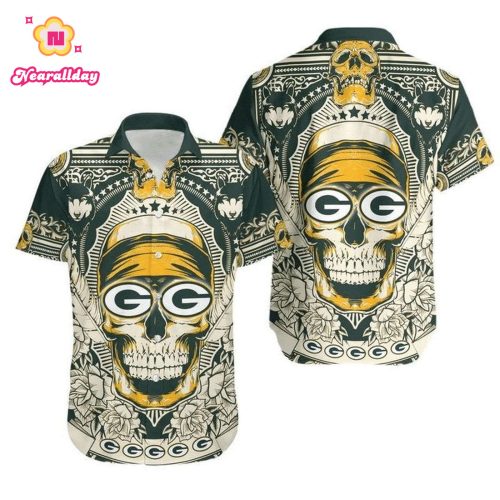 NFL Green Bay Packers Skull Version Hawaiian Shirt Men & Women Aloha Shirt