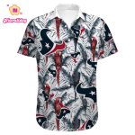 NFL Houston Texans White Red Parrot Hawaiian Shirt Aloha Shirt