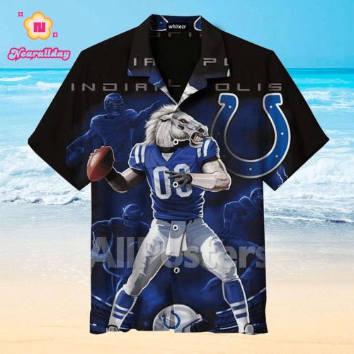 NFL Indianapolis Colts Mascot Blue Hawaiian Shirt Men & Women Aloha Shirt