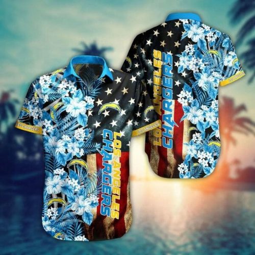 NFL Los Angeles Chargers American Flag Hawaiian Shirt Aloha Shirt