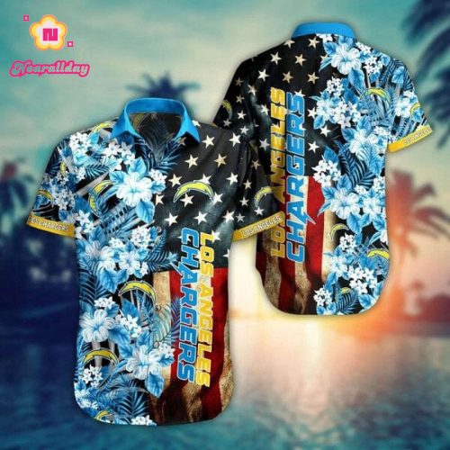 NFL Los Angeles Chargers American Flag Hawaiian Shirt Aloha Shirt
