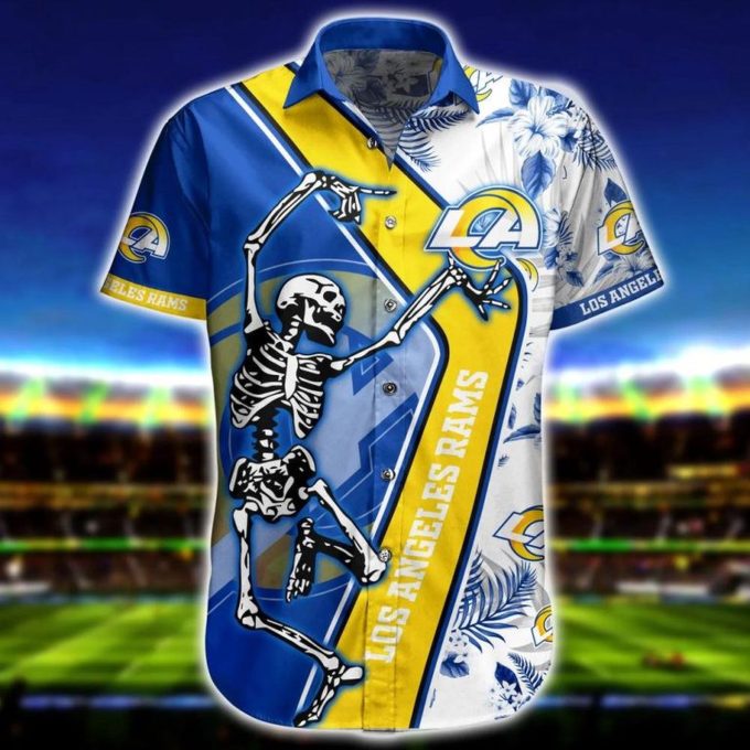 NFL Los Angeles Rams Skeleton Hot Trending Hawaiian Shirt Aloha Shirt