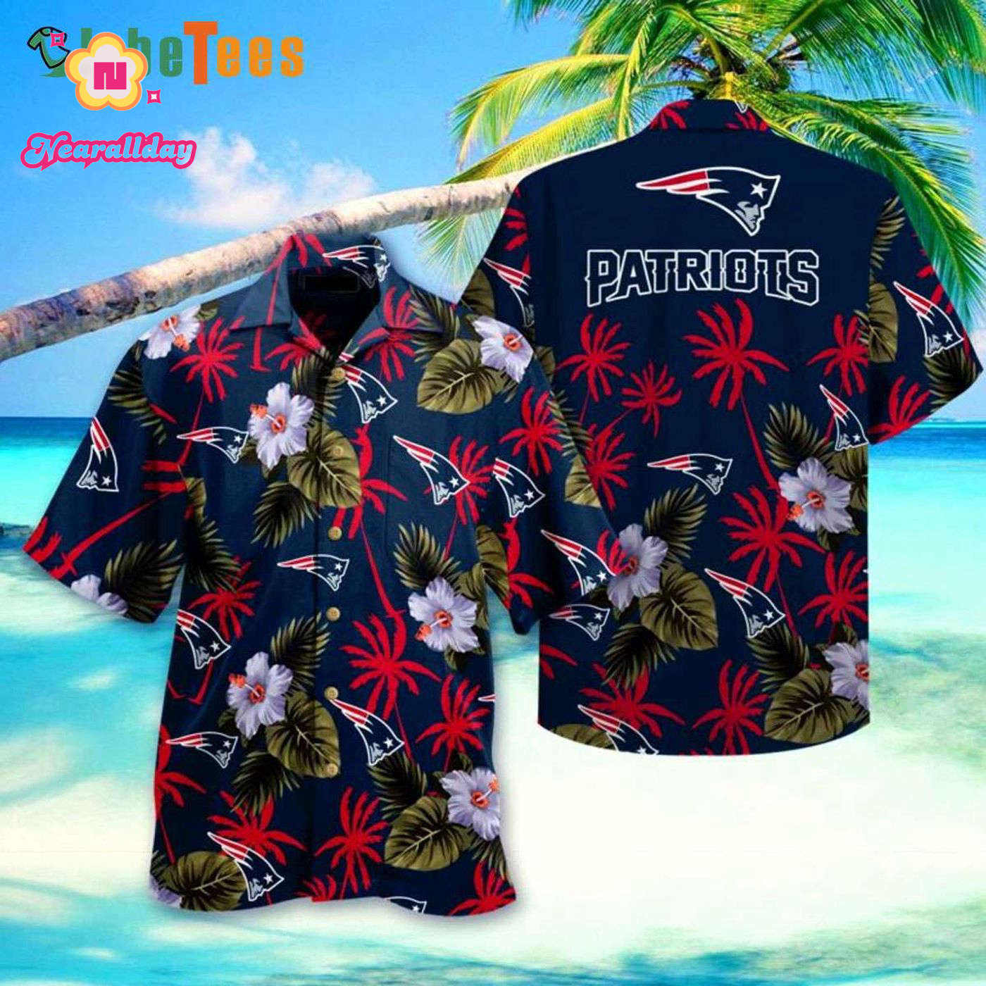 NFL New England Patriots Hawaiian Shirt Coconut Floral Perfect Gifts For Your Loved Ones NFL New England Patriots Hawaiian Shirt Coconut Floral Perfect Gifts For Your Loved Ones